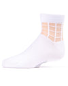 Girls Window Pane Sheer Cotton Blend Socks : Color: White