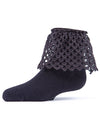 Lacy Loopsy Girls Cotton Blend Anklet Sock : Color: Black