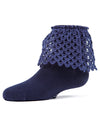 Lacy Loopsy Girls Cotton Blend Anklet Sock : Color: Navy