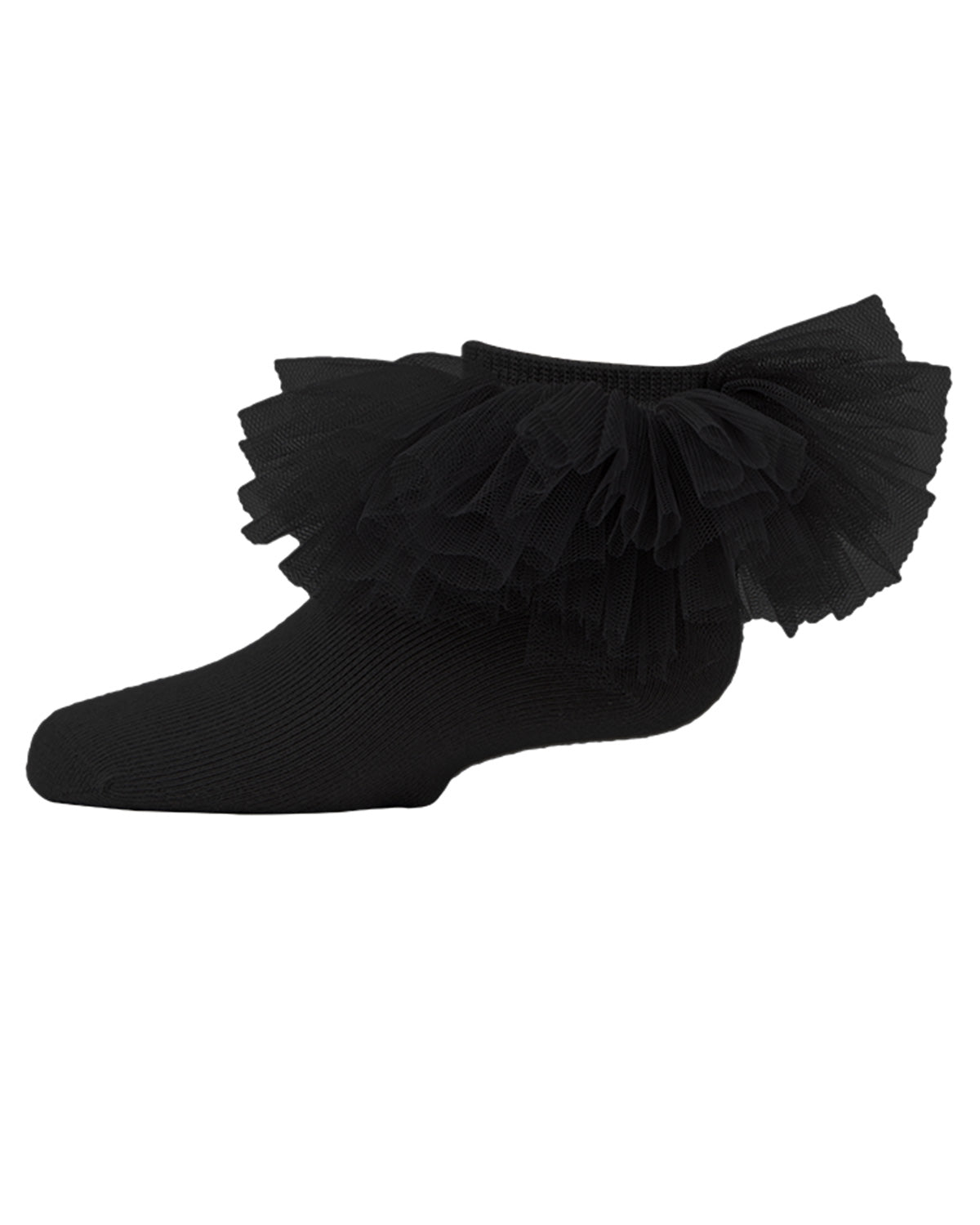 Girls' Oversized Tutu Ballerina Anklet Socks : Color: Black