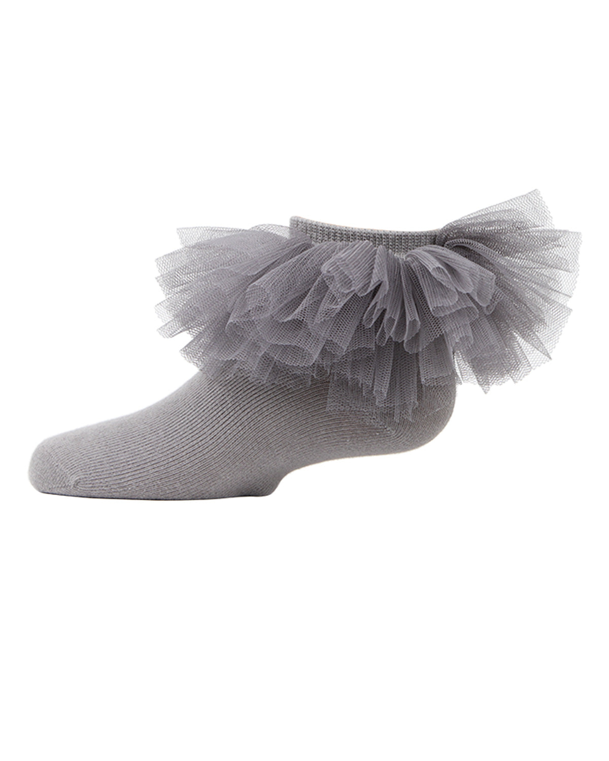 Girls' Oversized Tutu Ballerina Anklet Socks : Color: Gray