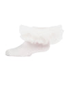 Girls' Oversized Tutu Ballerina Anklet Socks : Color: White