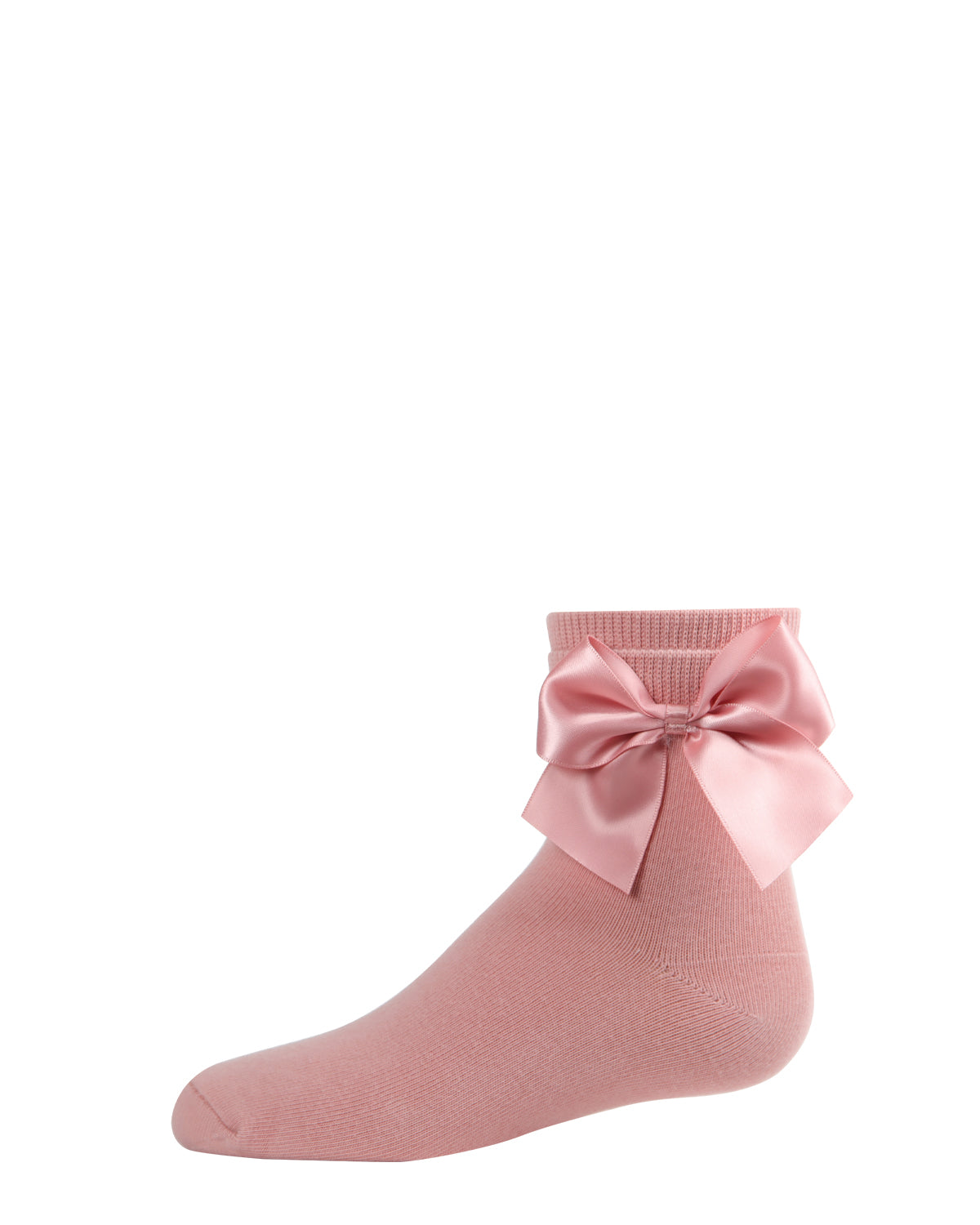 Girls' Silky Side Bow Anklet Socks : Color: Blush Pink