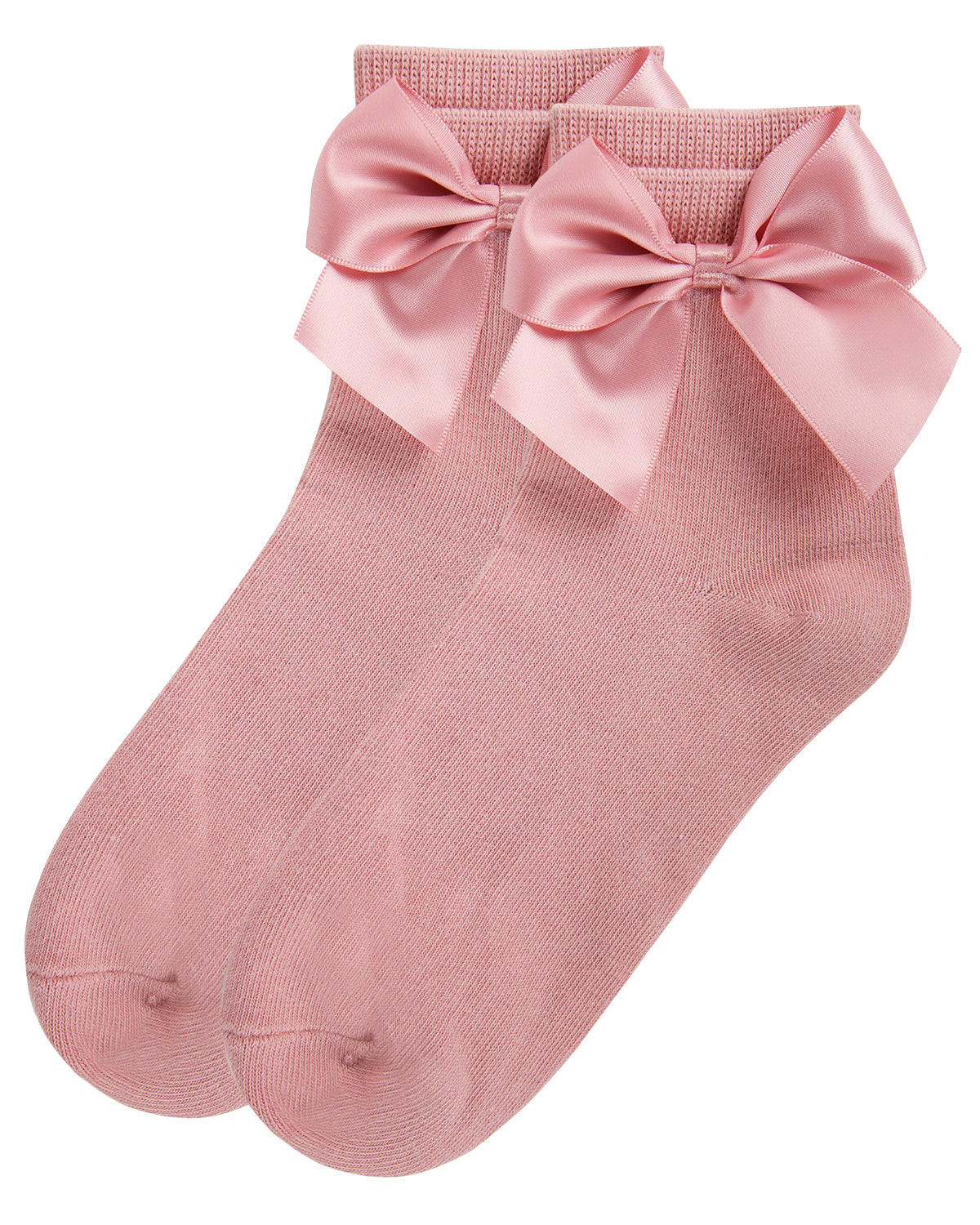 Girls' Silky Side Bow Anklet Socks : Color: Blush Pink