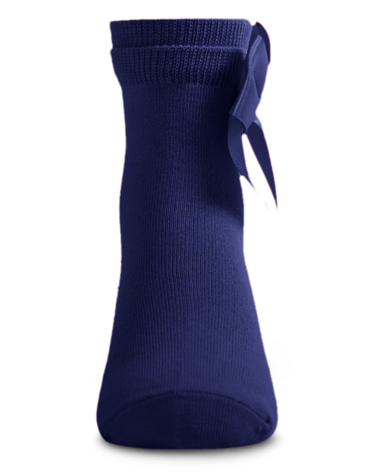 Girls' Silky Side Bow Anklet Socks : Color: Navy