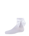 Girls' Silky Side Bow Anklet Socks : Color: White