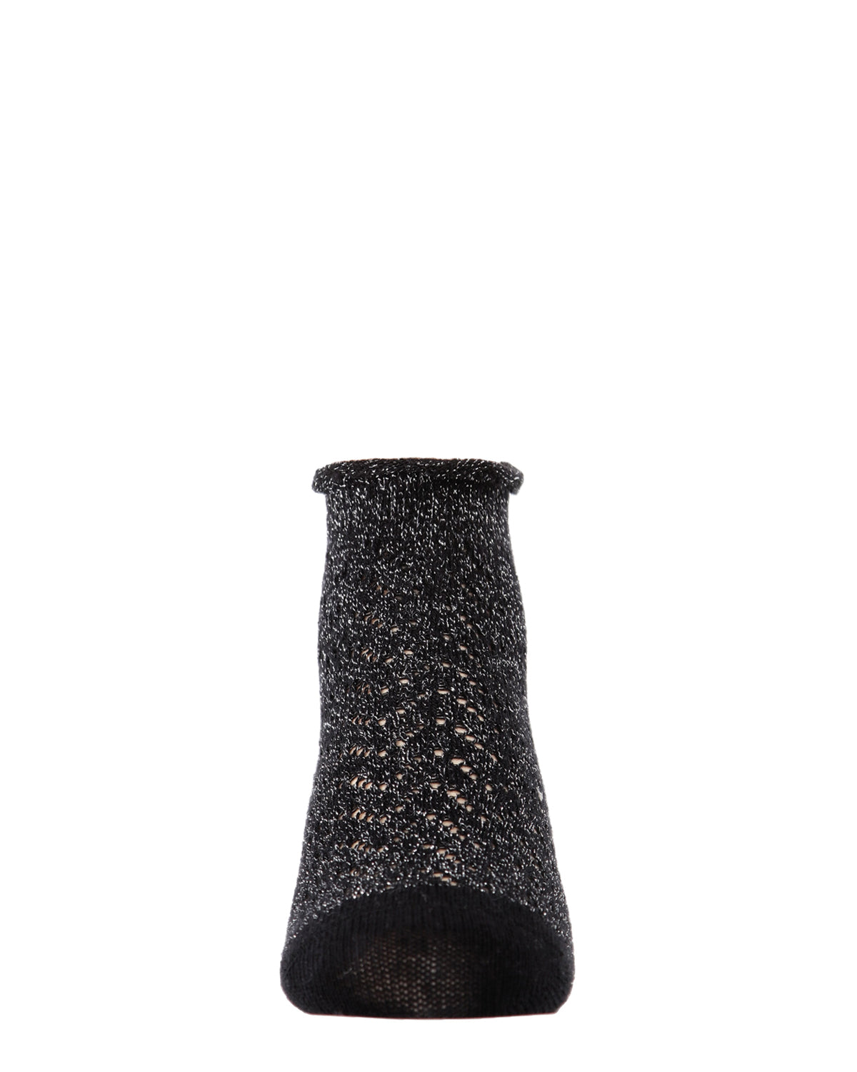 Fuzzy Shimmer Cotton Blend Anklet Socks : Color: Black