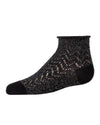 Fuzzy Shimmer Cotton Blend Anklet Socks : Color: Black