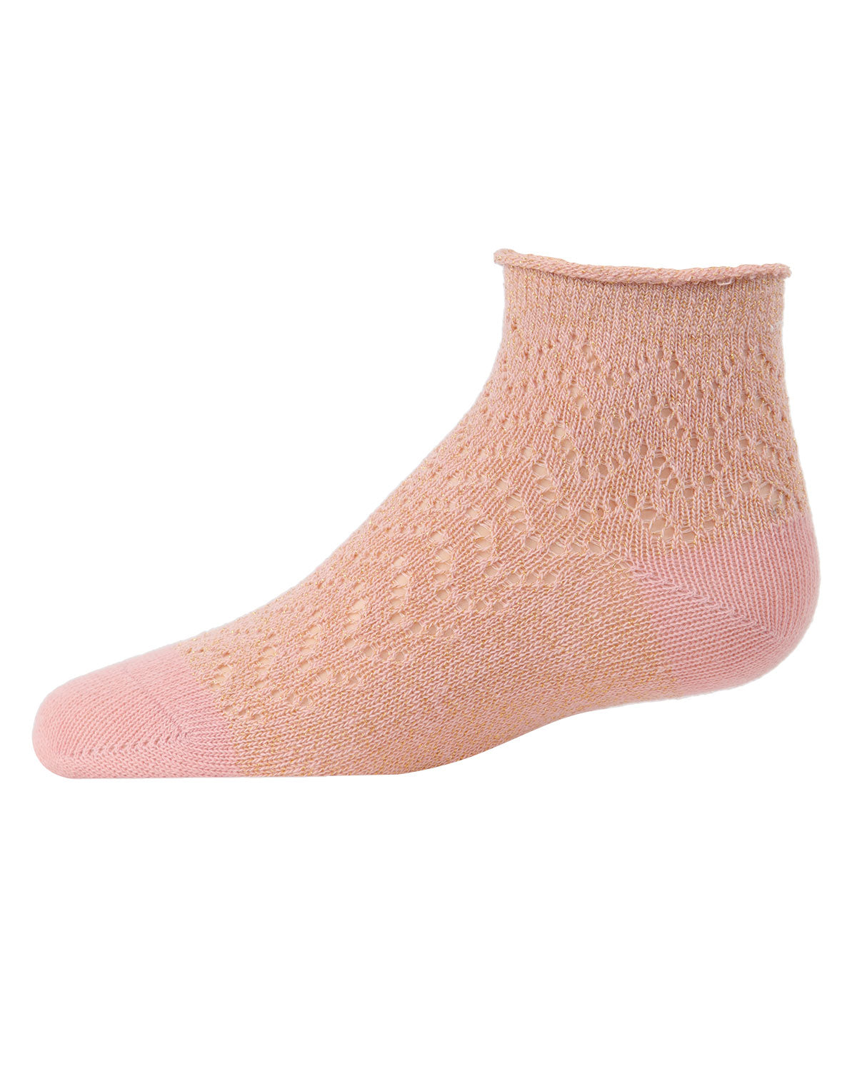 Fuzzy Shimmer Cotton Blend Anklet Socks : Color: Blush Pink