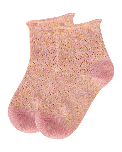 Fuzzy Shimmer Cotton Blend Anklet Socks : Color: Blush Pink