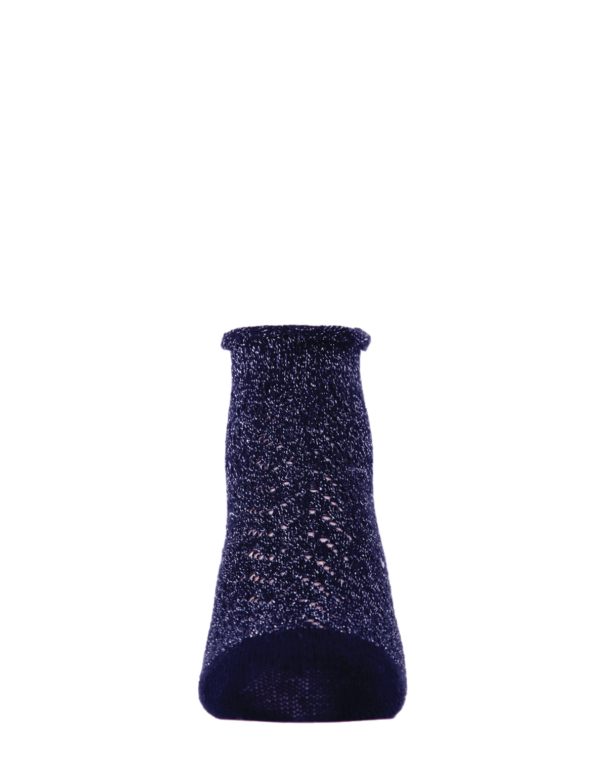 Fuzzy Shimmer Cotton Blend Anklet Socks : Color: Black