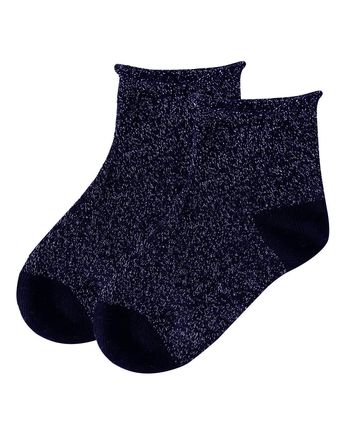 Fuzzy Shimmer Cotton Blend Anklet Socks : Color: Navy