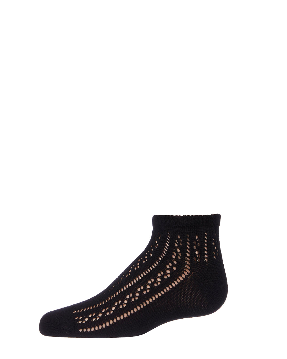 Girls Pelerine Cotton Blend Anklet Socks : Color: Black