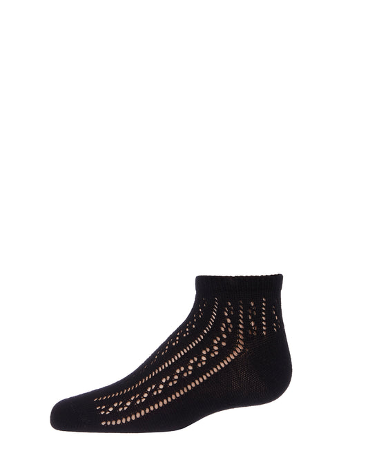 Girls Pelerine Cotton Blend Anklet Socks : Color: Black
