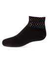 Multicolor Sequin Cotton Blend Girls Anklet Sock : Color: Black