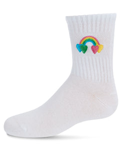 MeMoi Rainbow Patch Kids Crew Sock