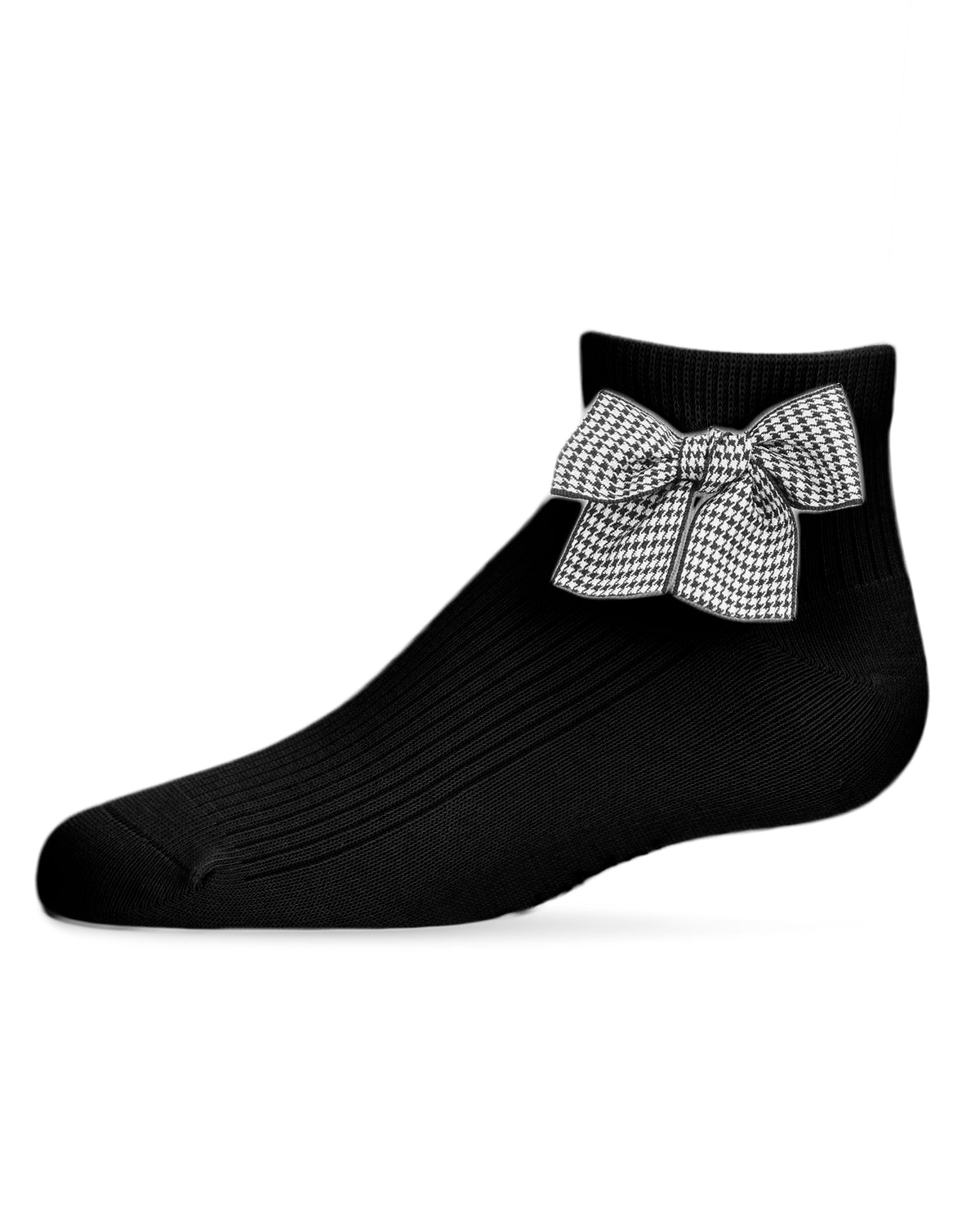 Herringbone Thin Ribbed Anklet : Color: Black