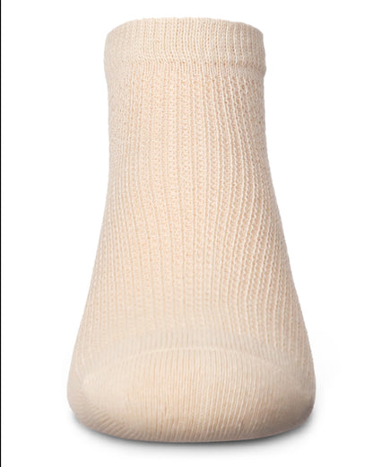 Girls' Mesh Cotton Blend Anklet Sock : Color: Latte