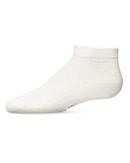 Girls' Mesh Cotton Blend Anklet Sock : Color: Winter White