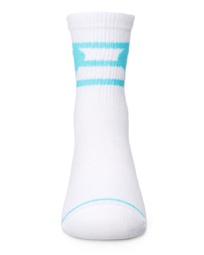 Girls Sweetheart Cotton Blend Crew Socks : Color: Aqua