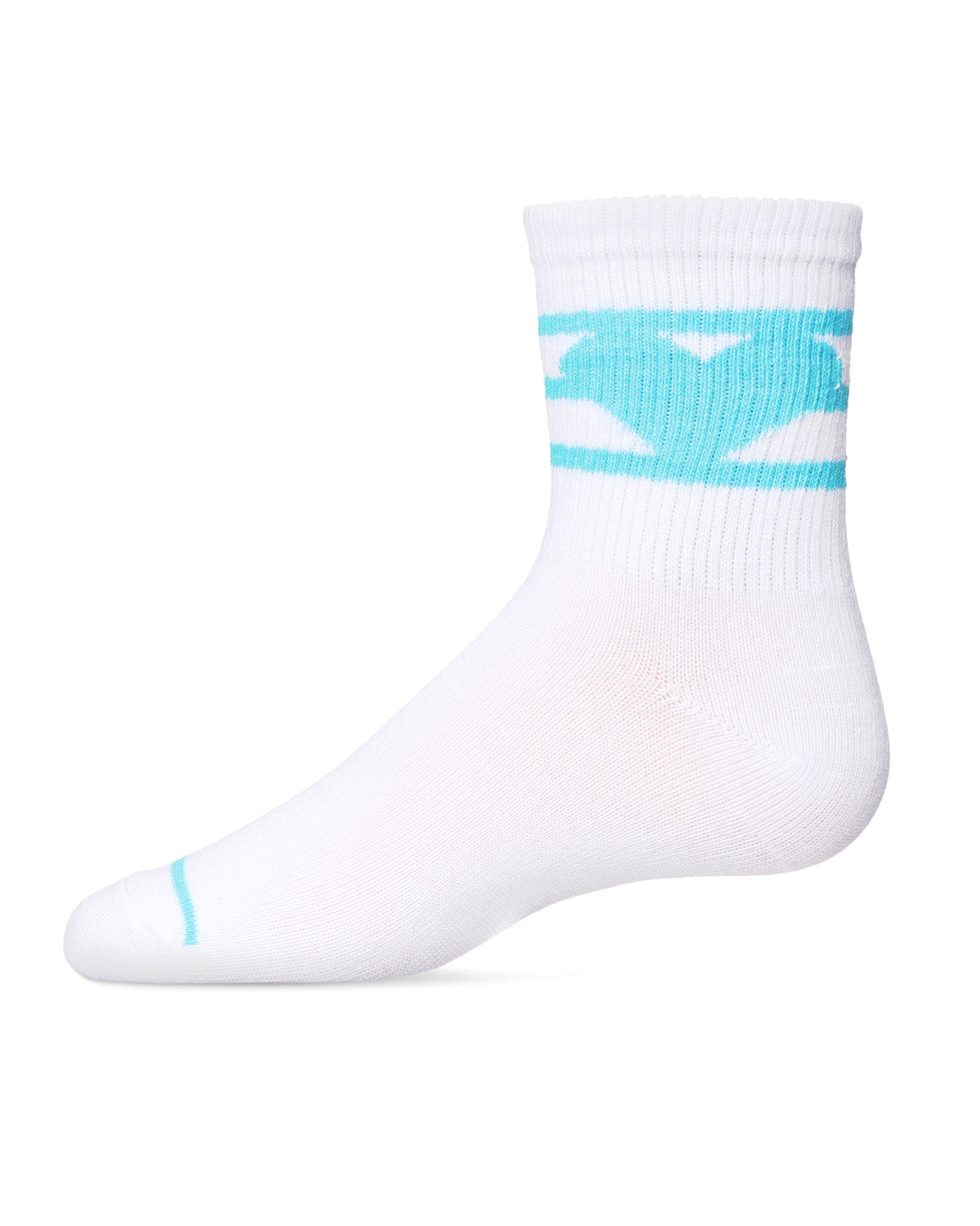 Girls Sweetheart Cotton Blend Crew Socks : Color: Aqua