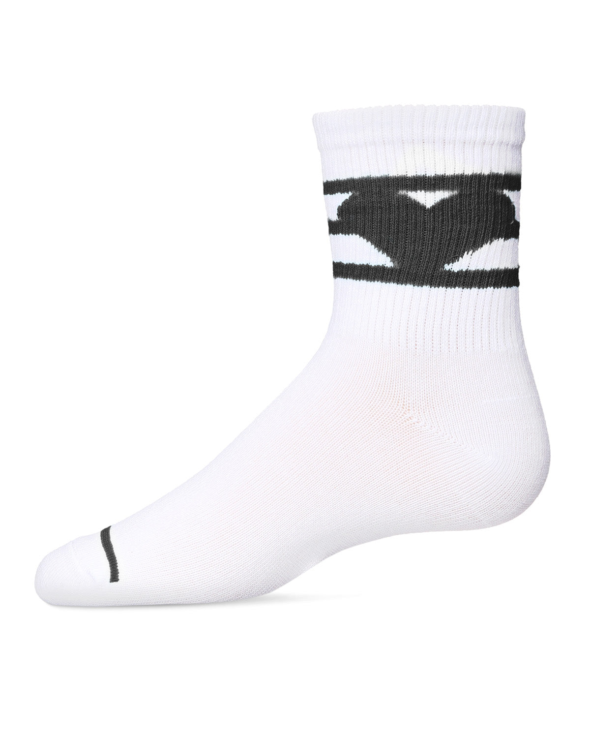 Girls Sweetheart Cotton Blend Crew Socks : Color: Black