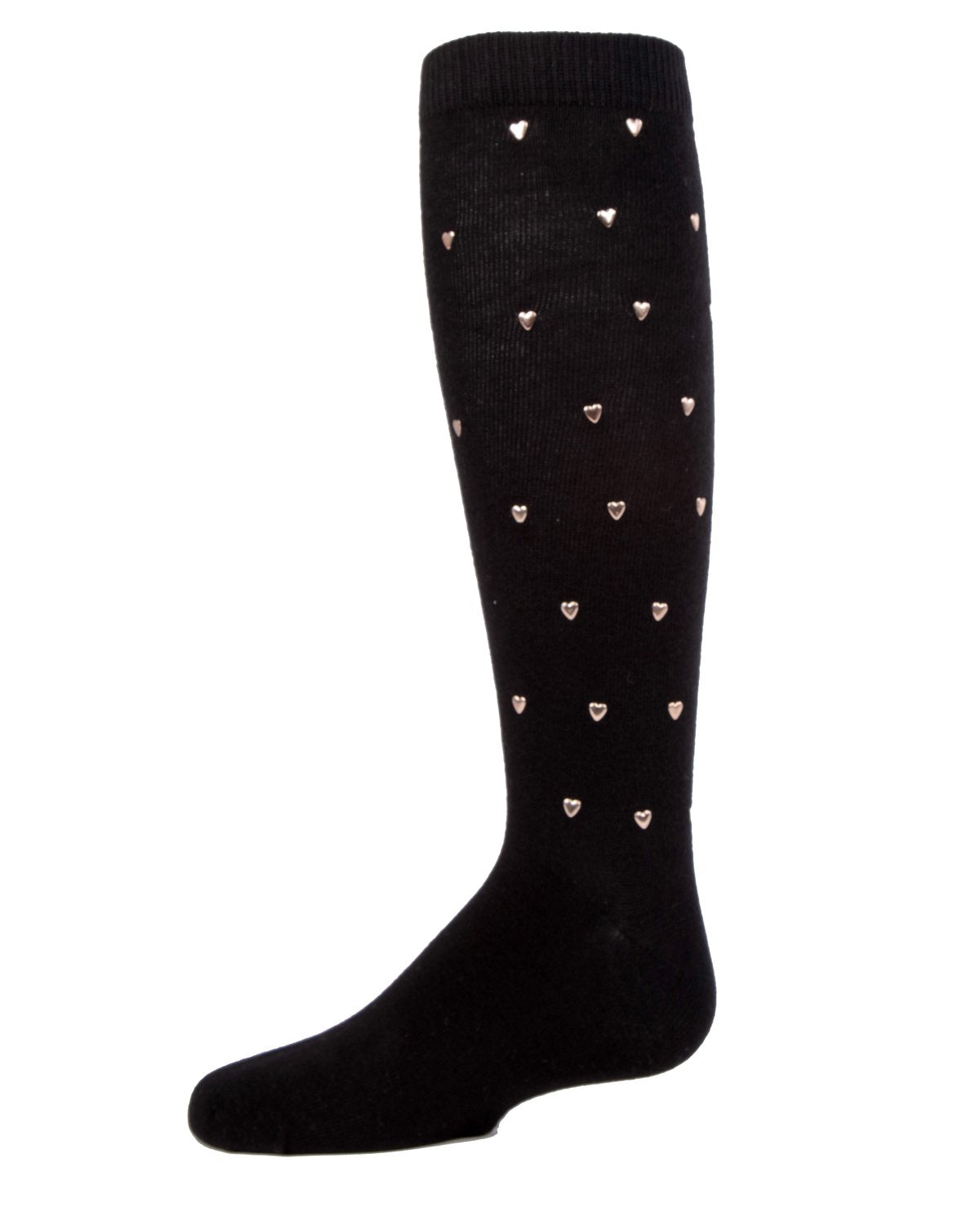 Girls' Sweetheart Studded Knee-High Socks : Color: Black