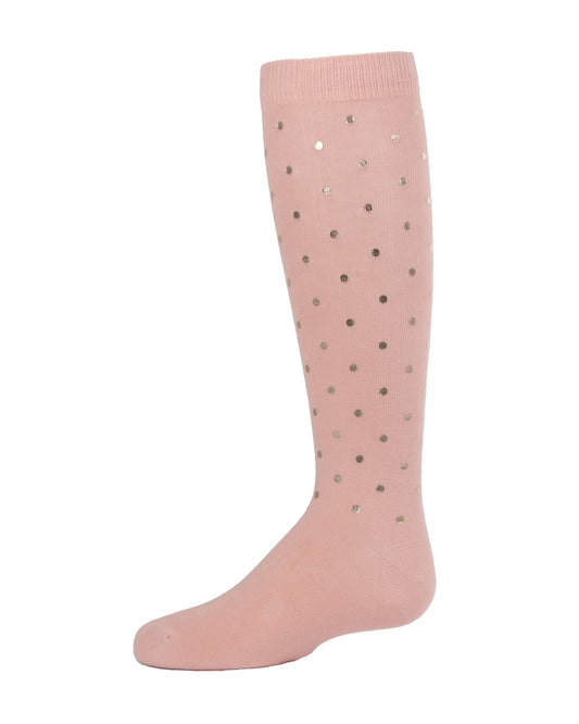 Girls' A Speck of Spots Polka Dot Knee High Socks : Color: Pale Blush