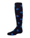 Fun & Fuzzy Girls Polka Dot Cotton Blend Knee Socks : Color: Blue Nights