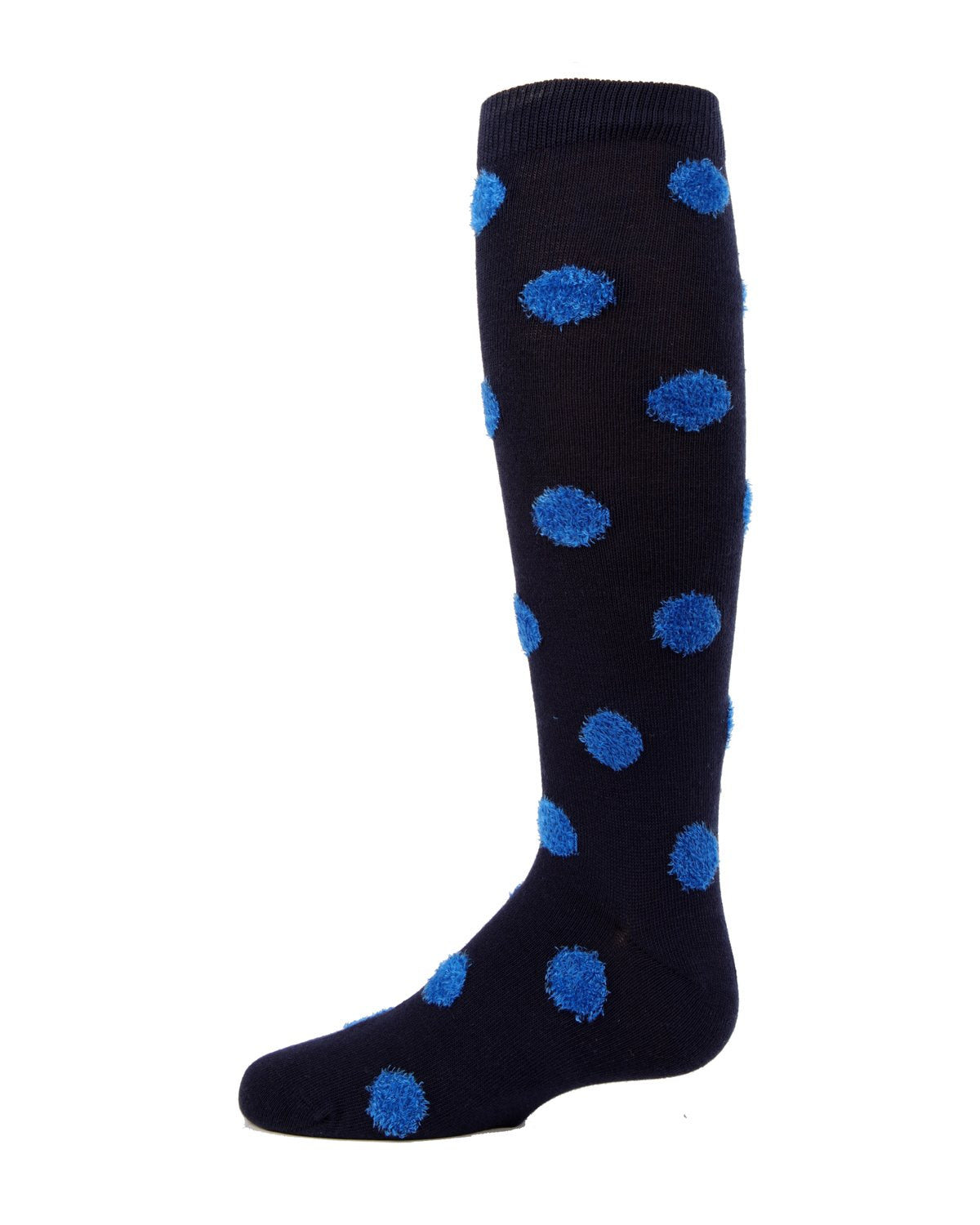 Fun & Fuzzy Girls Polka Dot Cotton Blend Knee Socks : Color: Blue Nights