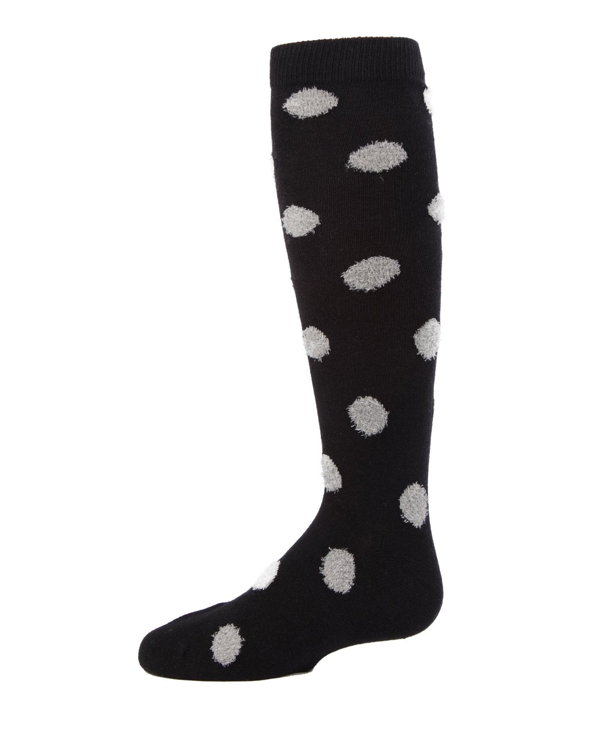 Fun & Fuzzy Girls Polka Dot Cotton Blend Knee Socks : Color: Black