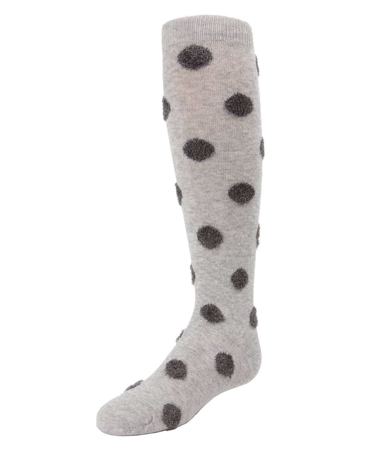 Fun & Fuzzy Girls Polka Dot Cotton Blend Knee Socks : Color: Light Gray