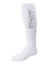 Foil and Foliage Cotton Blend Girls Knee Socks : Color: Winter White