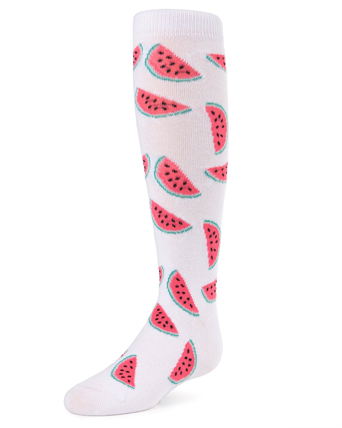 Fruity Fun Watermelon Girls Cotton Blend Knee-High Socks : Color: White