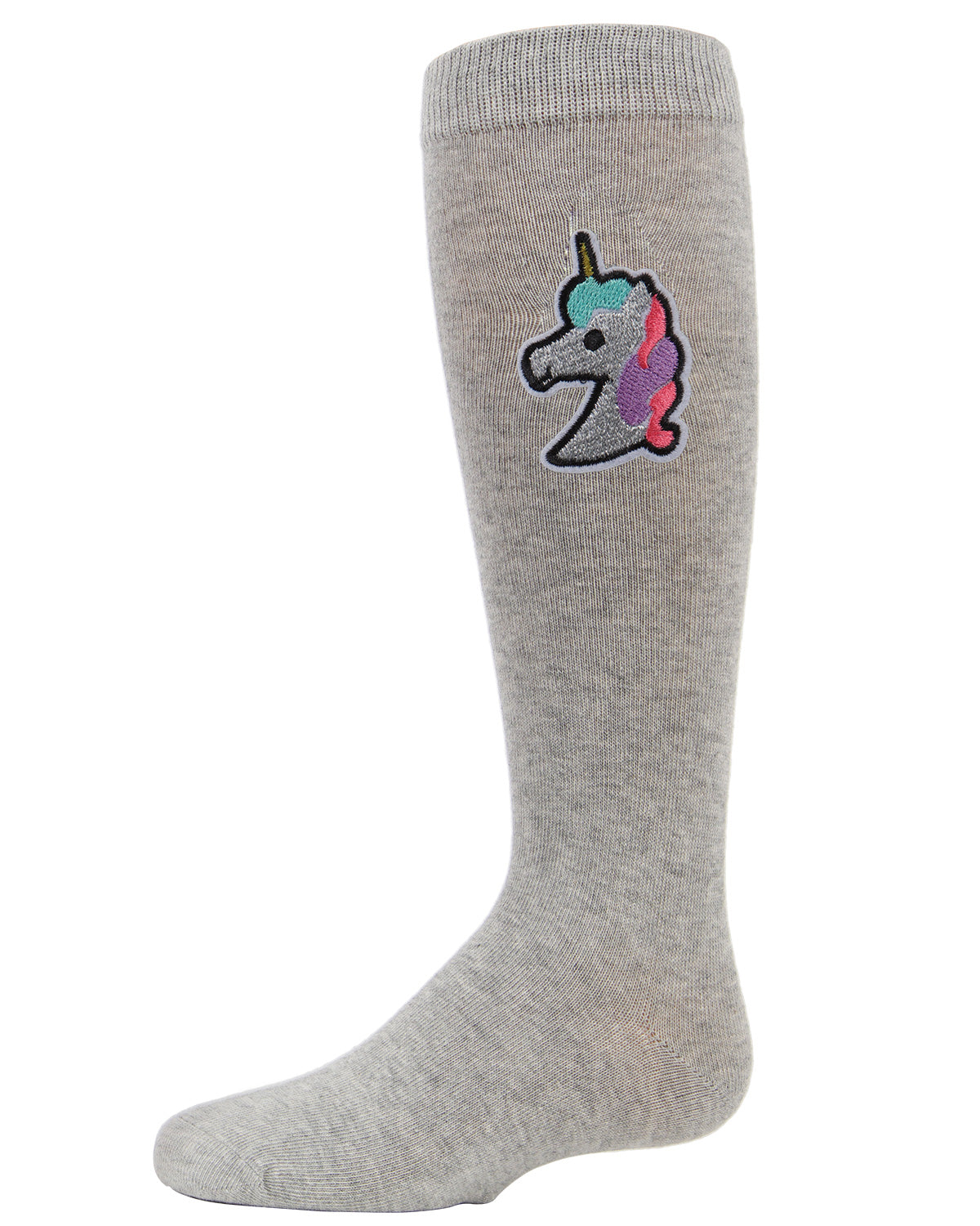Girls' Glitter Unicorn Knee-High Socks : Color: Gray