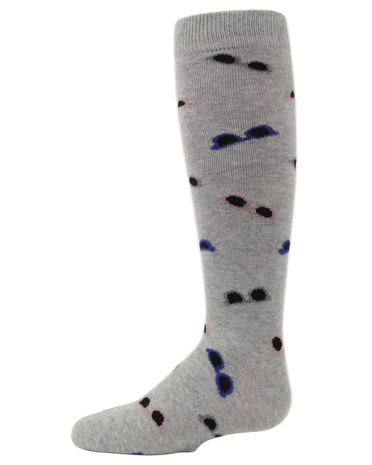 Girls' Glitzy Sunglasses Knee-High Socks : Color: Gray