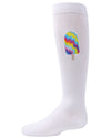 Girls' Tie-Dye Popsicle Knee-High Socks : Color: White