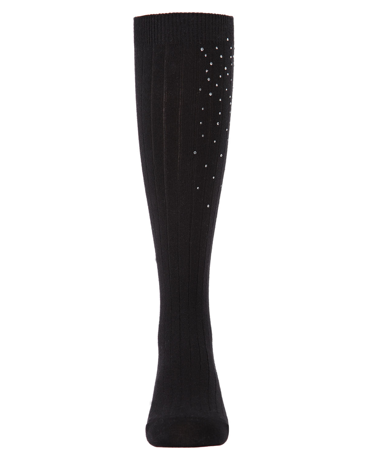 Girls' Ribbed Gemstone Knee High Socks : Color: Black