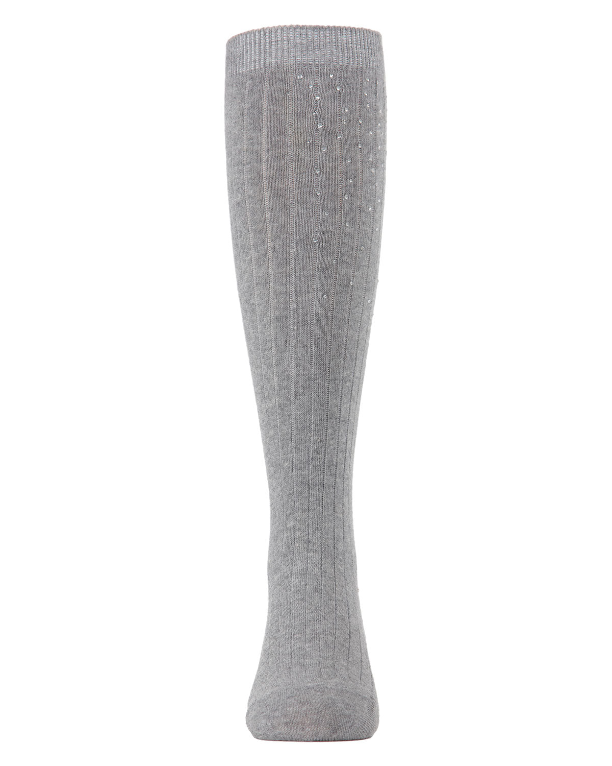 Girls' Ribbed Gemstone Knee High Socks : Color: Medium Gray Heather