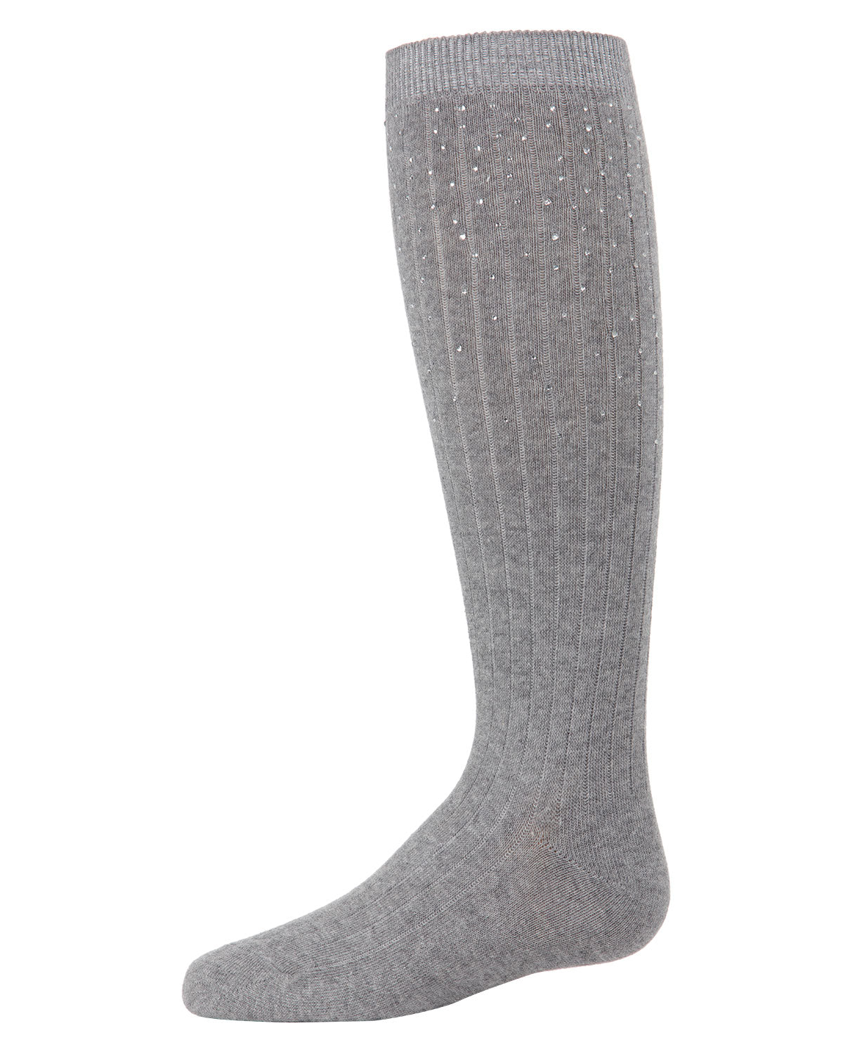Girls' Ribbed Gemstone Knee High Socks : Color: Medium Gray Heather