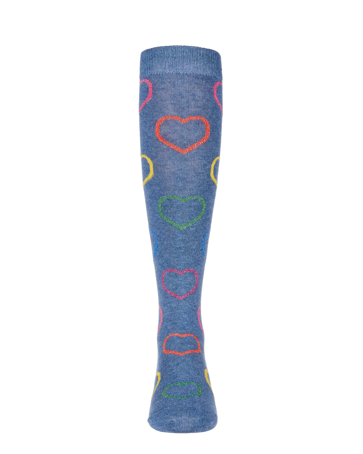 Dazzling Hearts Girls Cotton Blend Knee High Socks : Color: Denim
