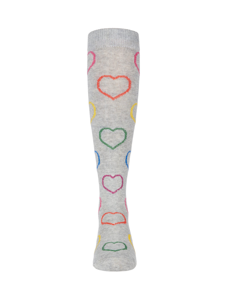 MeMoi Dazzling Hearts Girls Knee-High Socks