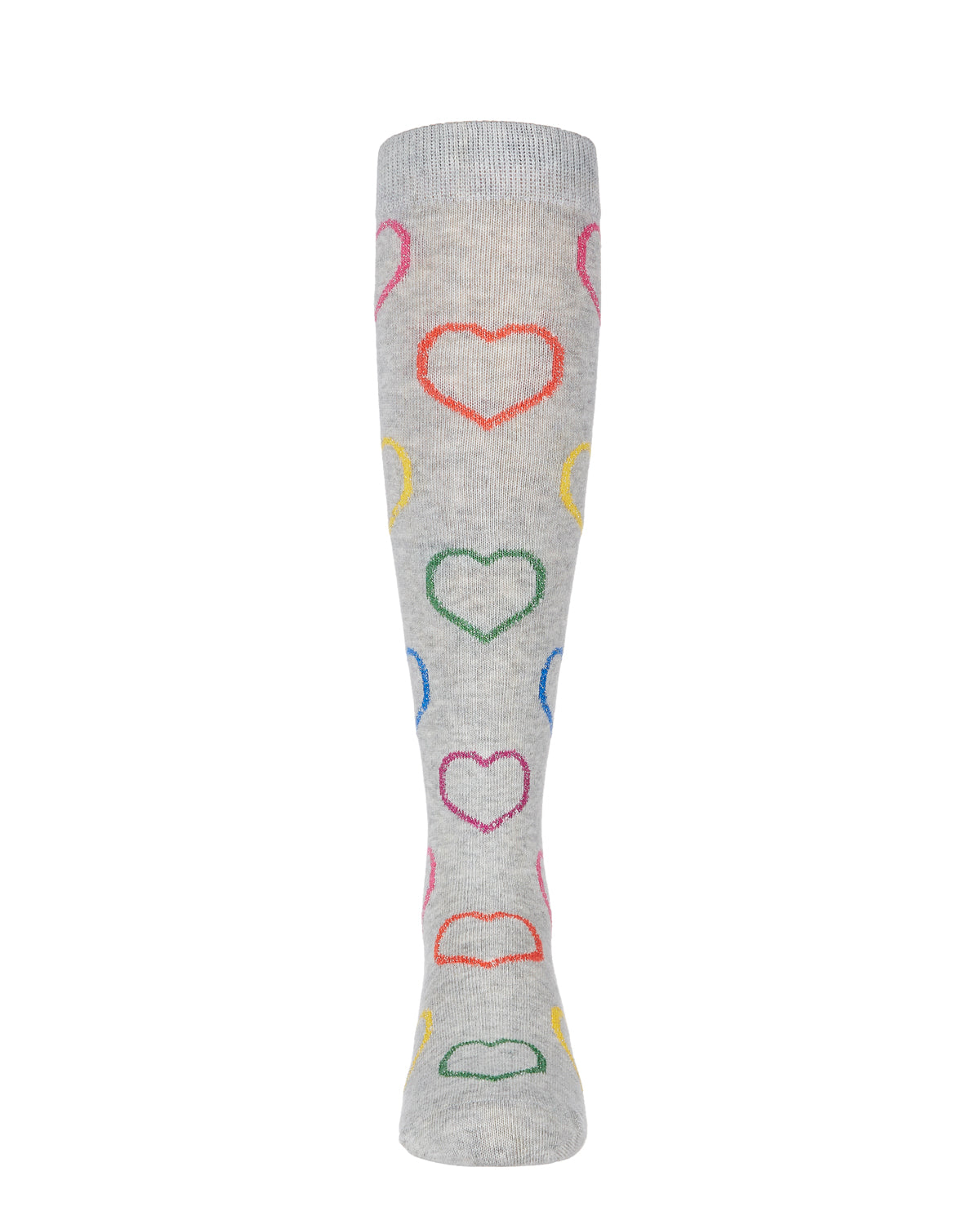 Dazzling Hearts Girls Cotton Blend Knee High Socks : Color: Light Gray 
