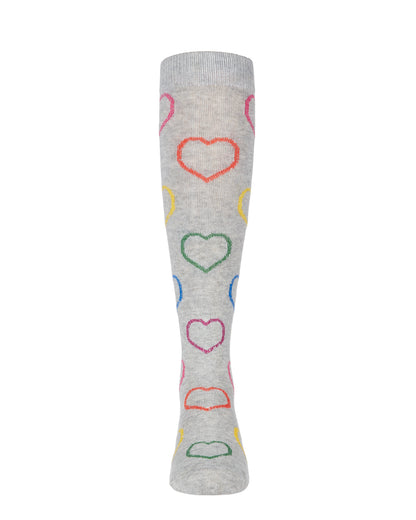Dazzling Hearts Girls Cotton Blend Knee High Socks : Color: Light Gray 