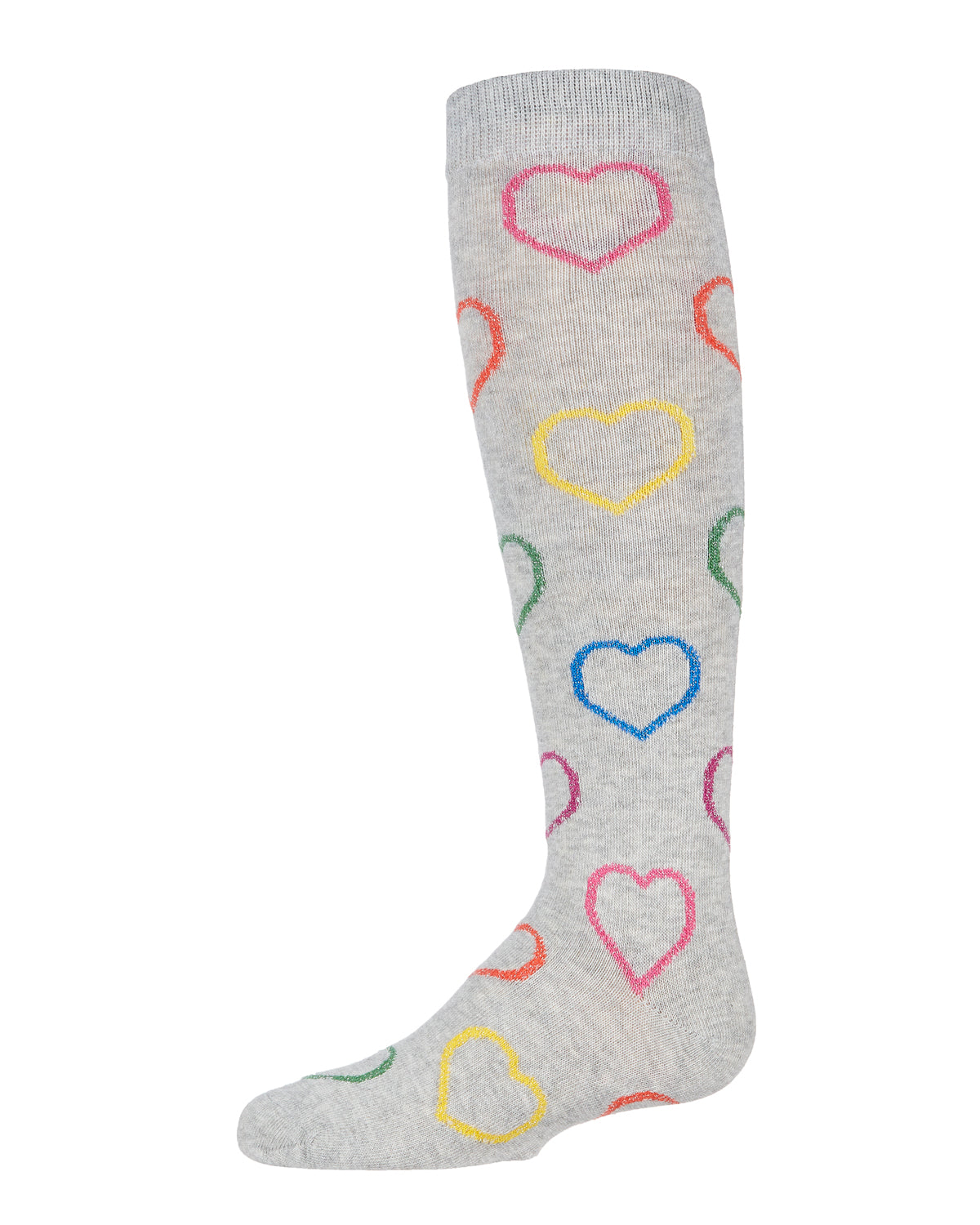 Dazzling Hearts Girls Cotton Blend Knee High Socks : Color: Light Gray 