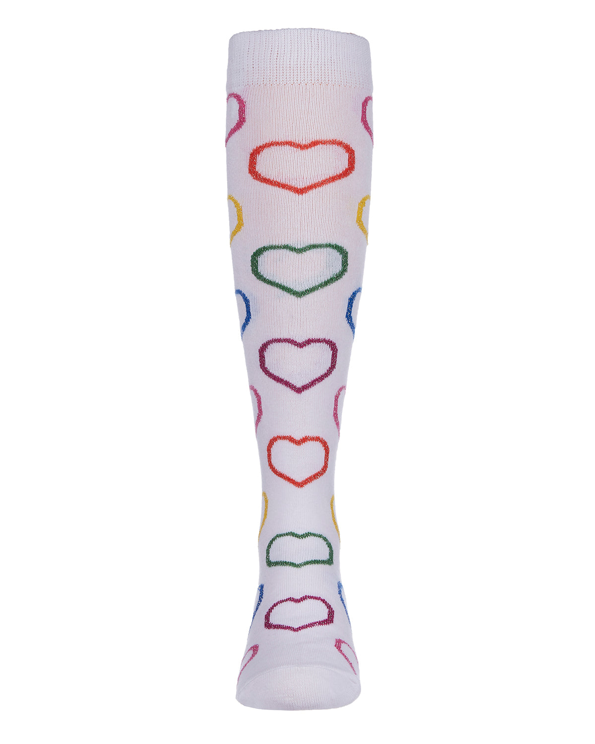 Dazzling Hearts Girls Cotton Blend Knee High Socks : Color: White