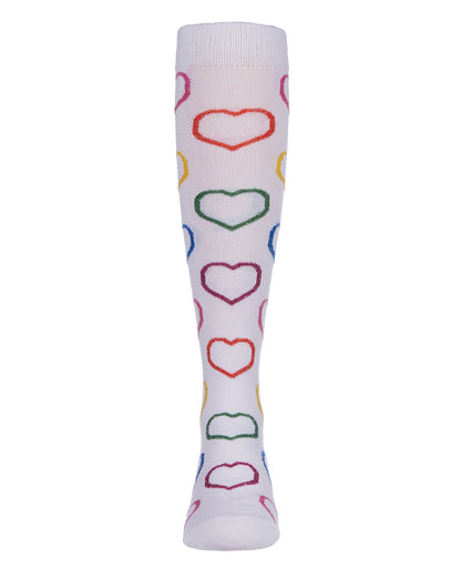 Dazzling Hearts Girls Cotton Blend Knee High Socks : Color: White