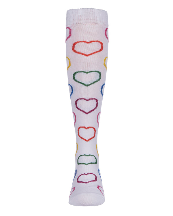 MeMoi Dazzling Hearts Girls Knee-High Socks