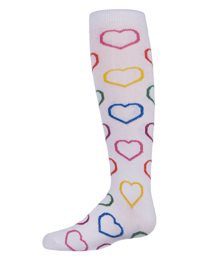 Dazzling Hearts Girls Cotton Blend Knee High Socks : Color: White