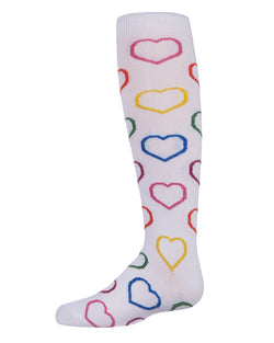MeMoi Dazzling Hearts Girls Knee-High Socks